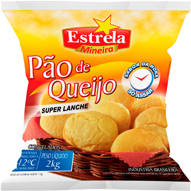 Estrela Mineira Pão De Queijo Super Lanche - Pão De Queijo Embalagem (400x393), Png Download