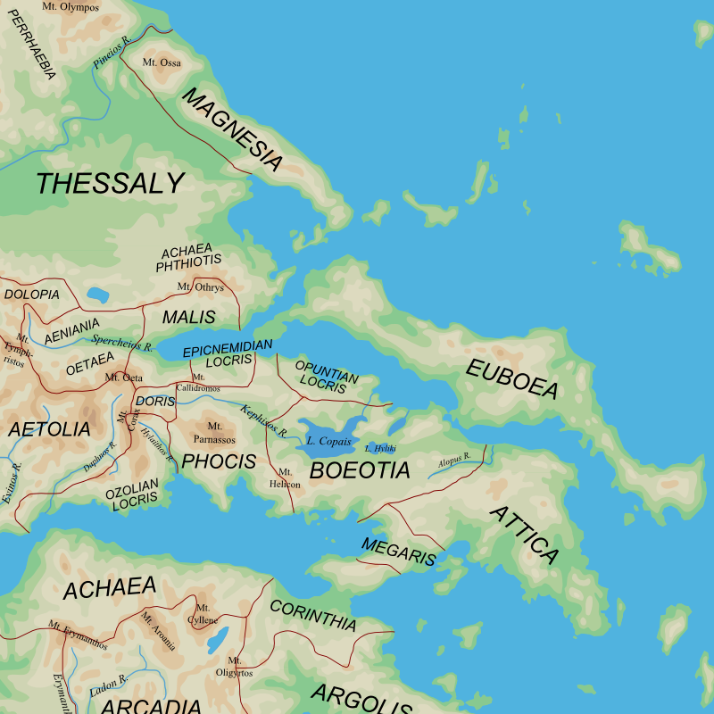 Ancient Regions Central Greece - Attika Řecko (800x800), Png Download