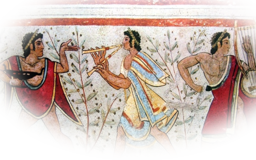 Fresque Des Musiciens Grecques - Etruscans People (529x331), Png Download