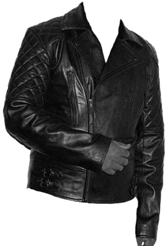 Men's Black Classic Diamond Biker Motorcycle Quilted - Motorcycle (500x500), Png Download