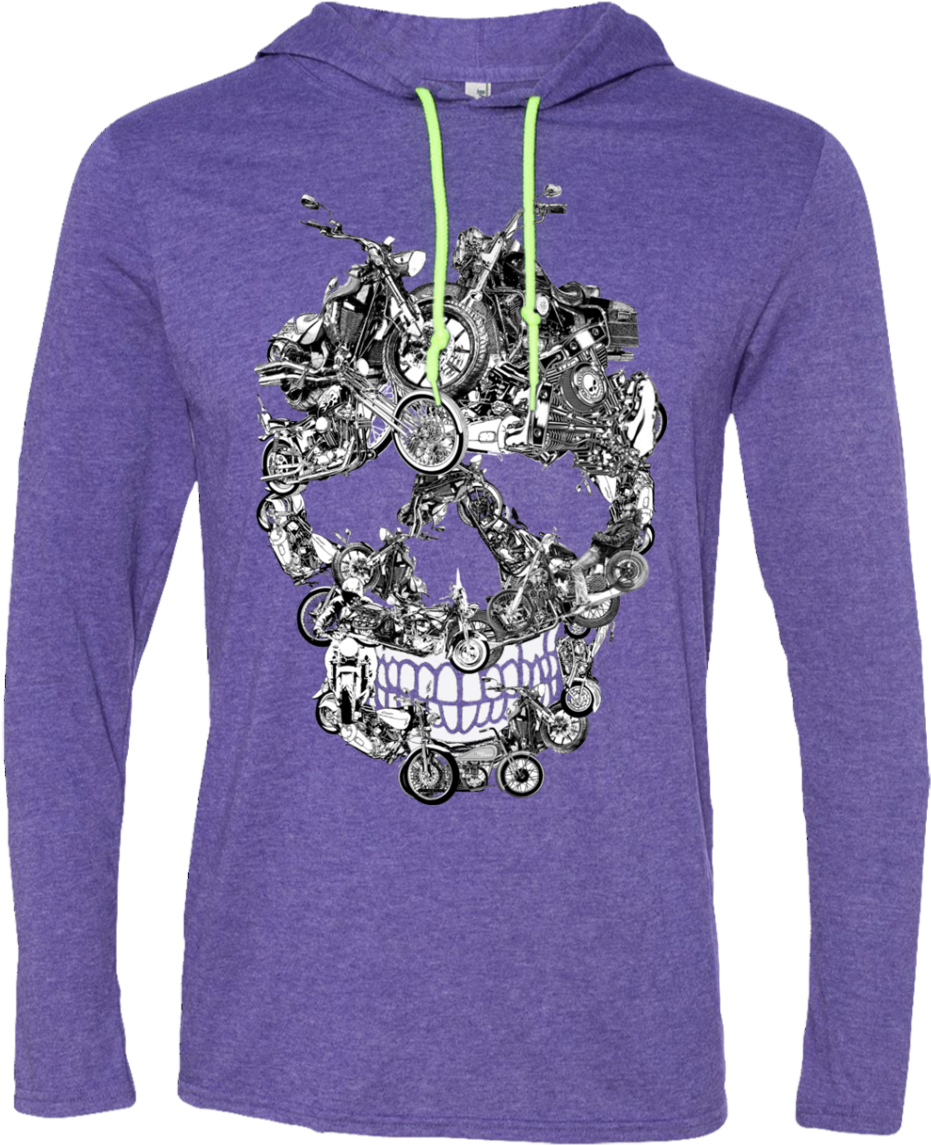 Bikers Skull Men Hoodie - T-shirt (1155x1155), Png Download
