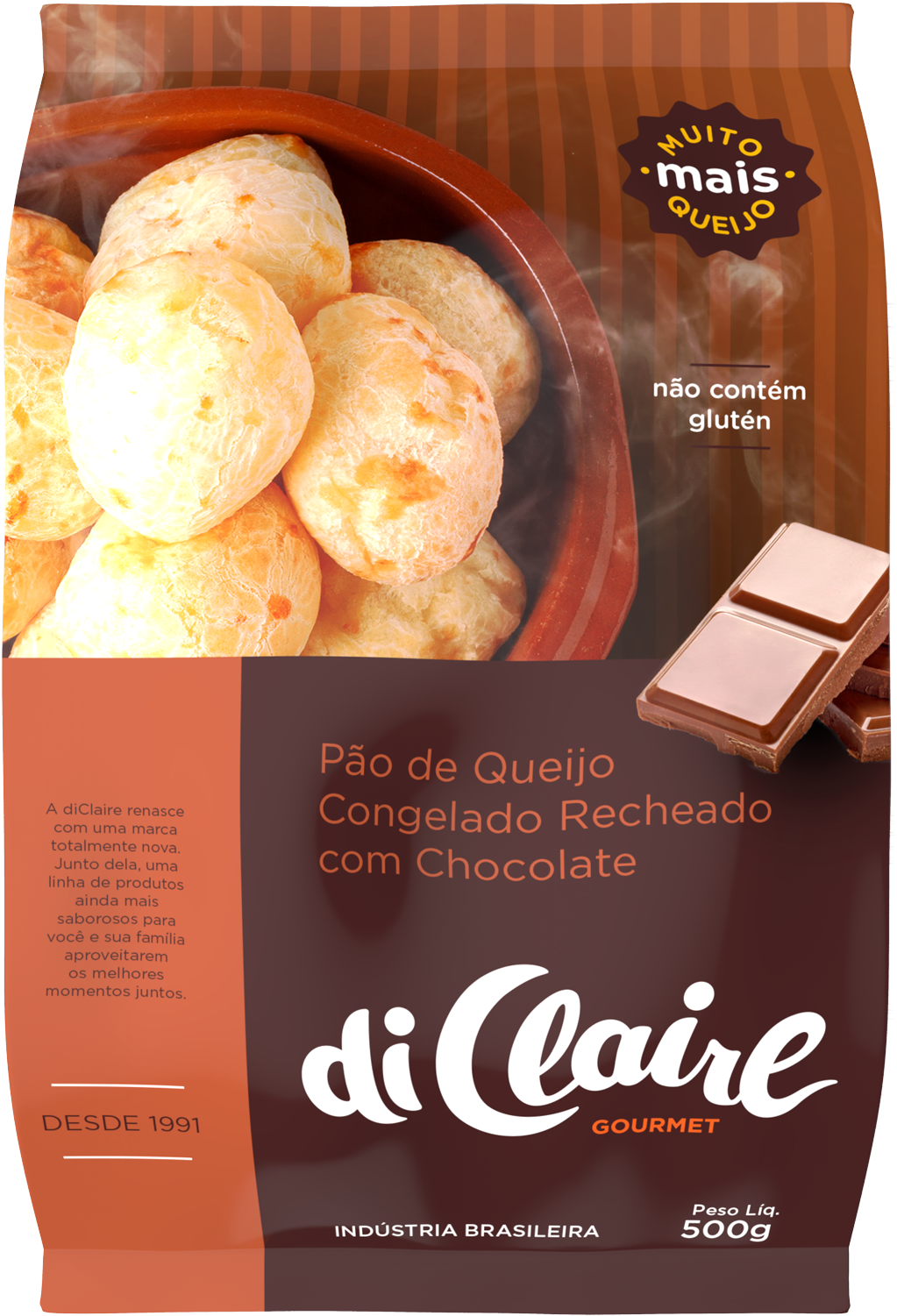 Recheado Com Chocolate - Pão De Queijo Gurmet (1251x1630), Png Download
