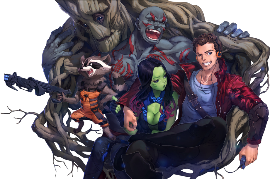 Render Guardianes De La Galaxia - Fantasy Guardians Of The Galaxy (1024x611), Png Download