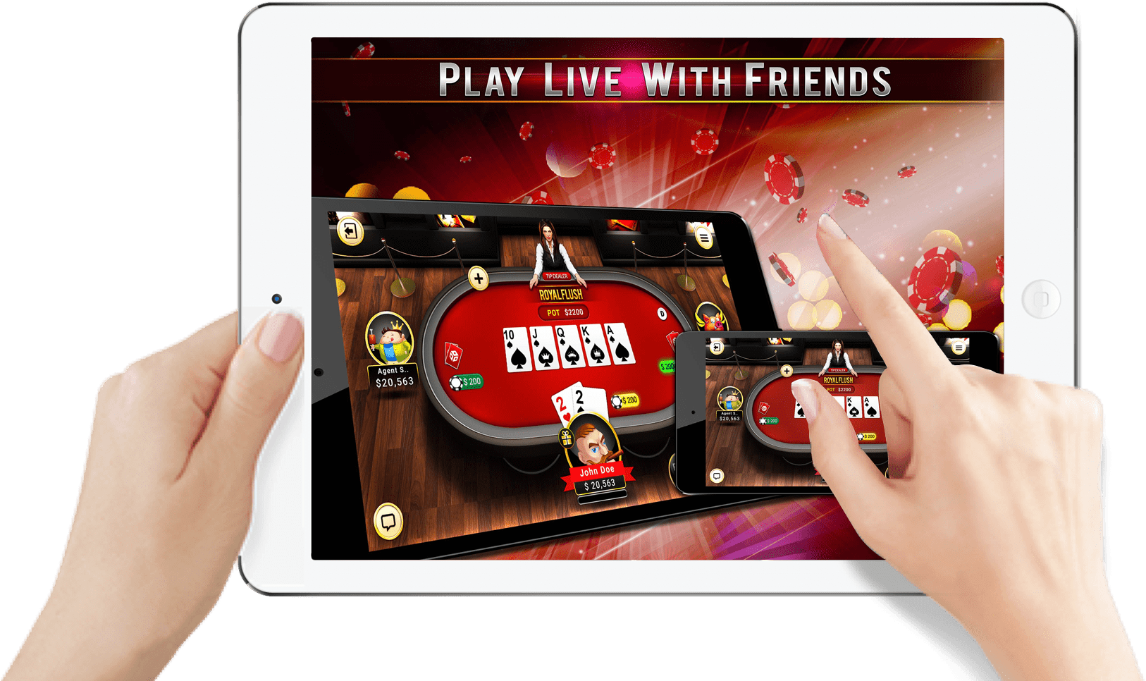 Fast, Fun And Free To Play Poker Game On Your Mobile - Poker Game In Play (1680x1048), Png Download