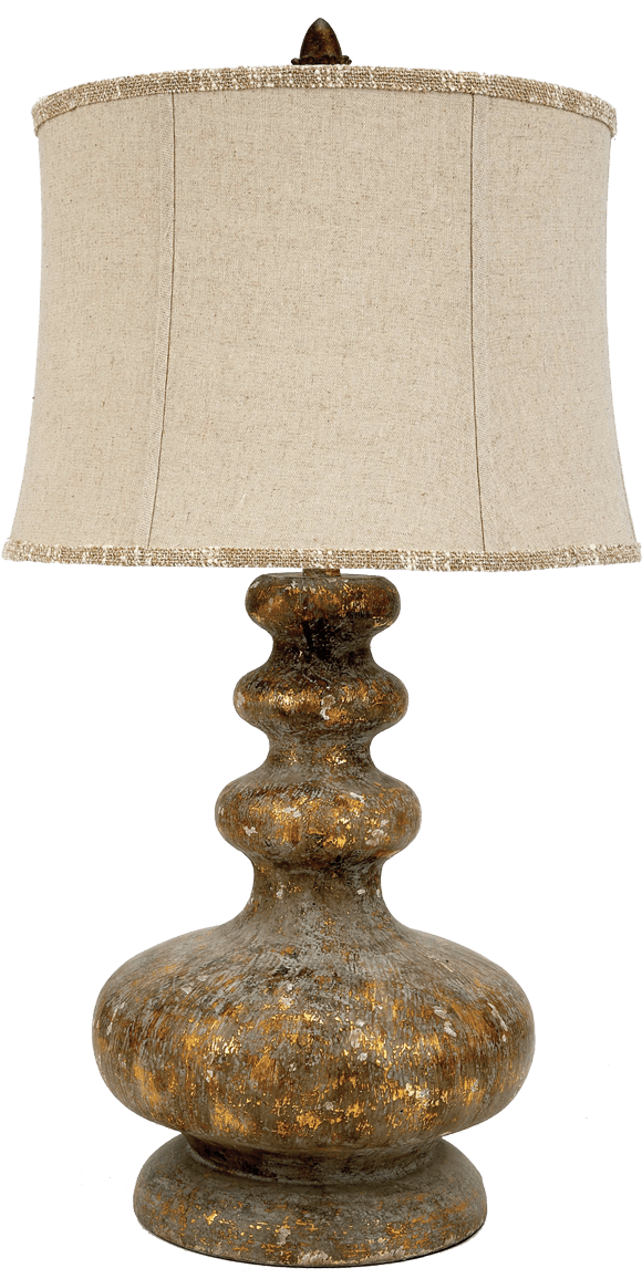 Antique Multi-tier Table Lamp With Beige Drum Shade - Old World Design Antique Multi-tier Table Lamp With (1200x1200), Png Download