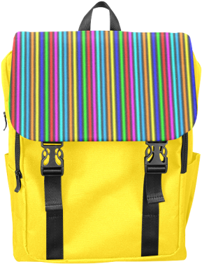 Dark Multicolored Vertical Stripes Casual Shoulders - Backpack (500x500), Png Download