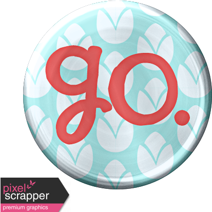 Metal Go Button - Digital Scrapbooking (456x456), Png Download