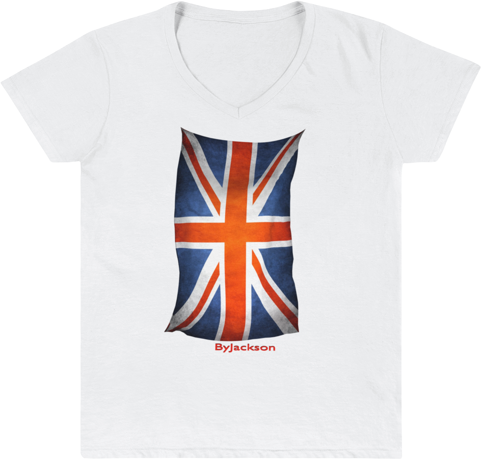United Kingdom Flag Women's Casual V-neck Shirt Byjackson - Flag (1000x1000), Png Download
