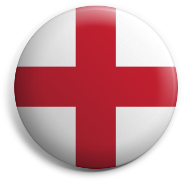England Button Badge - St George's Cross Circle (356x355), Png Download