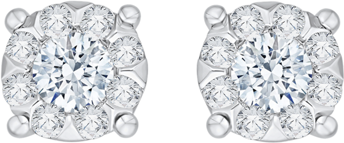 Lcst0144 03w S7 - Diamond Fashion Earrings In 14k White Gold (3/8 Cttw), (1000x1000), Png Download
