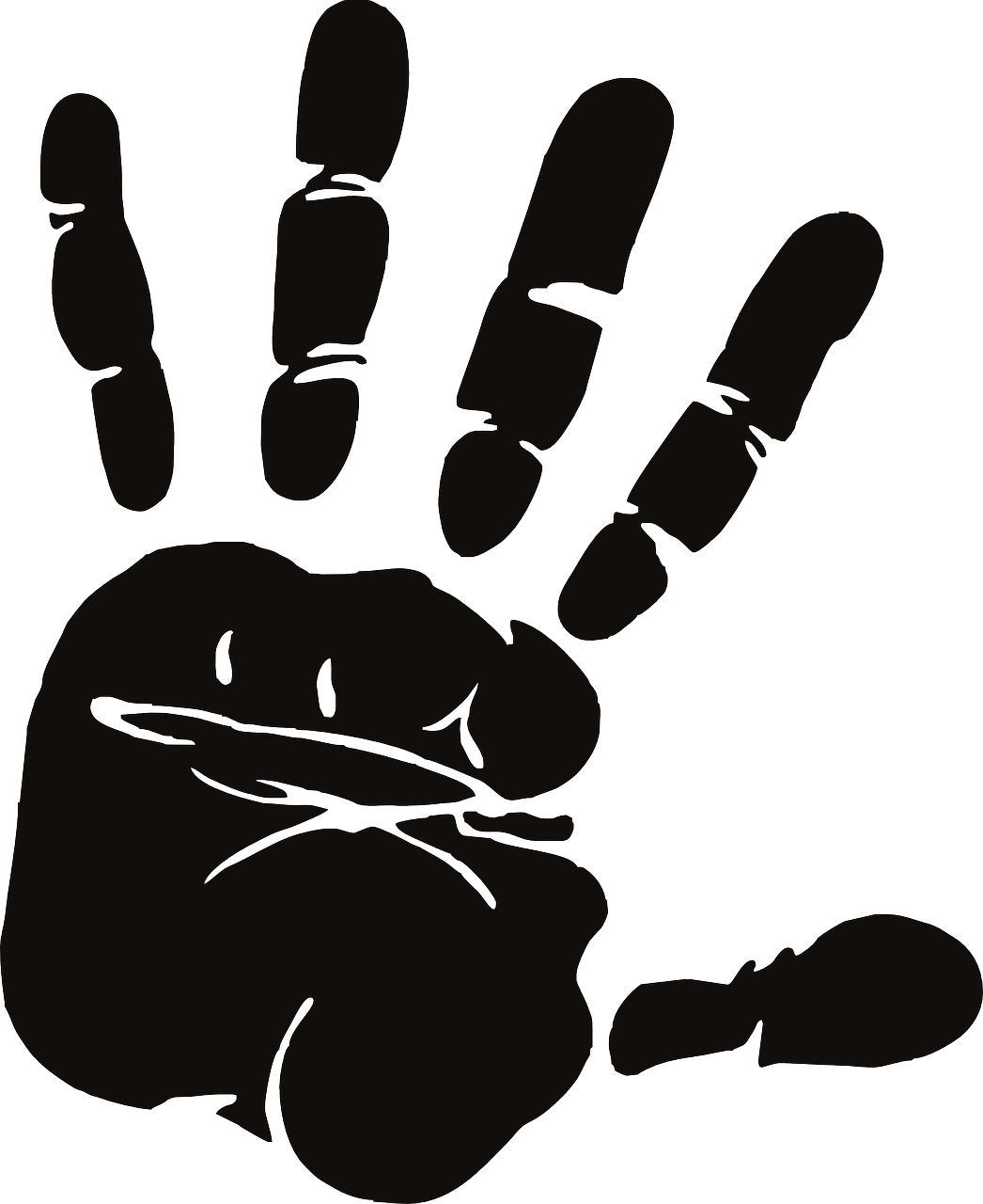 I Just Recently Purchased A Home And Met With Various - Hand Palm Silhouette (1046x1280), Png Download