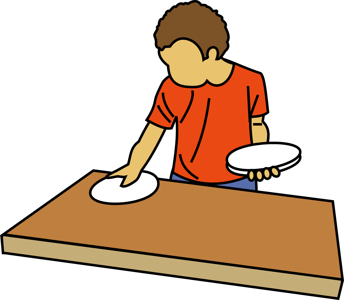 Laying The Table Clipart - Cartoon Set The Table (1146x997), Png Download