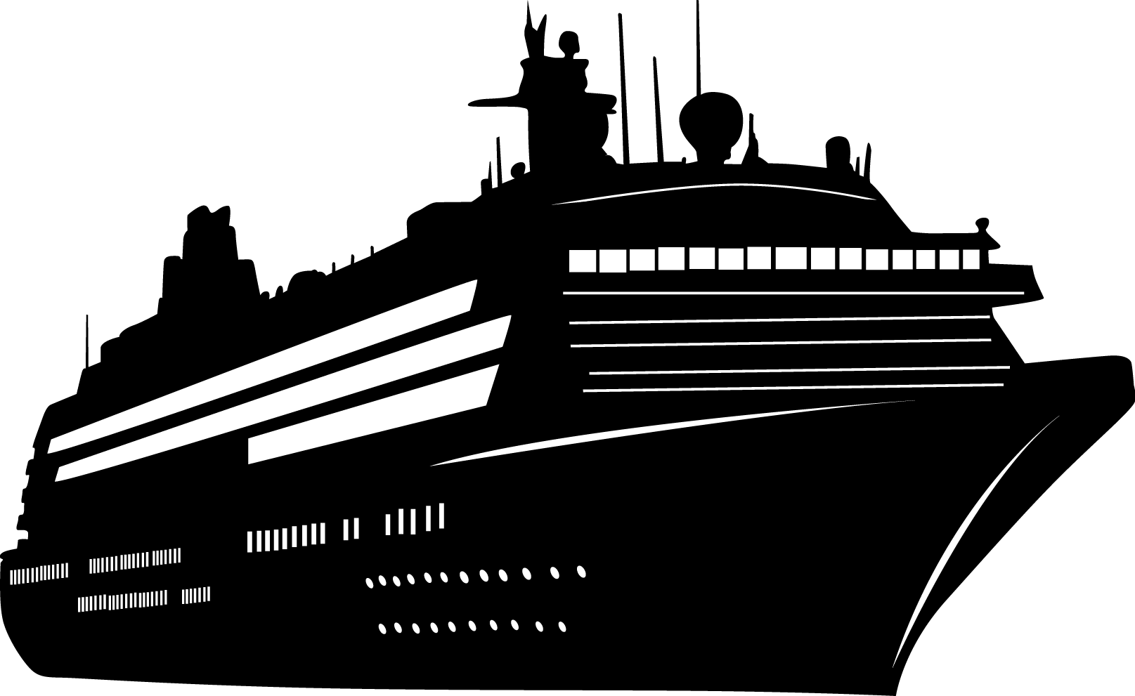 Transparent Cruise Ship Silhouette (1615x991), Png Download