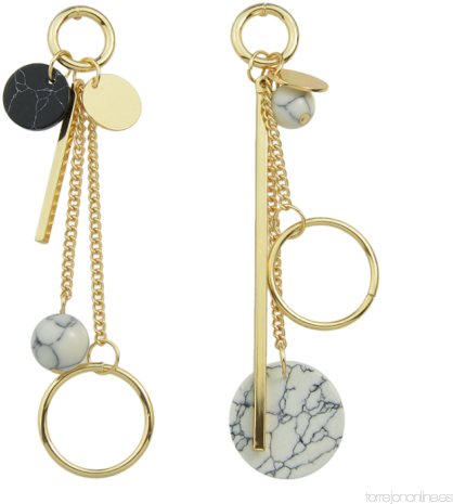 Cheap Women Earring Asymmetric Circle Ball Disc Bar (500x500), Png Download