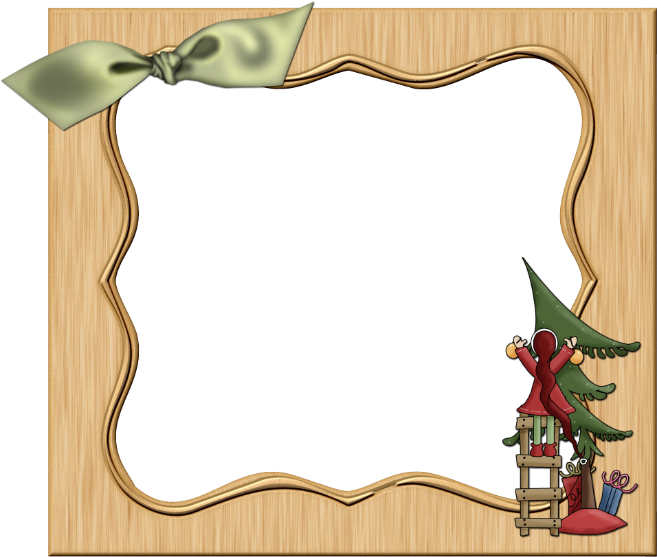 Christmas Gold Png Photo Frame With Red Bow Christmas - Christmas Frame (1024x927), Png Download