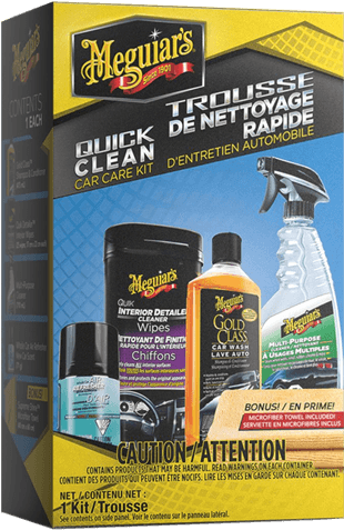 Quick Clean Car Care Kit - Meguiar's Heavy-cut Metal Polish Car Cosmetics (510x499), Png Download