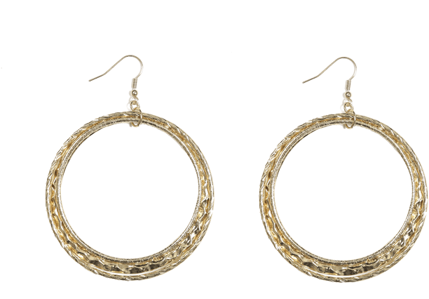 Pendientes De Metal En Círculo - Earrings (667x500), Png Download