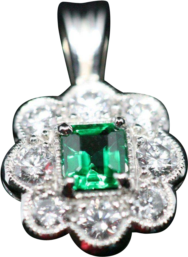 100% Untreated Emerald Pendant (890x890), Png Download