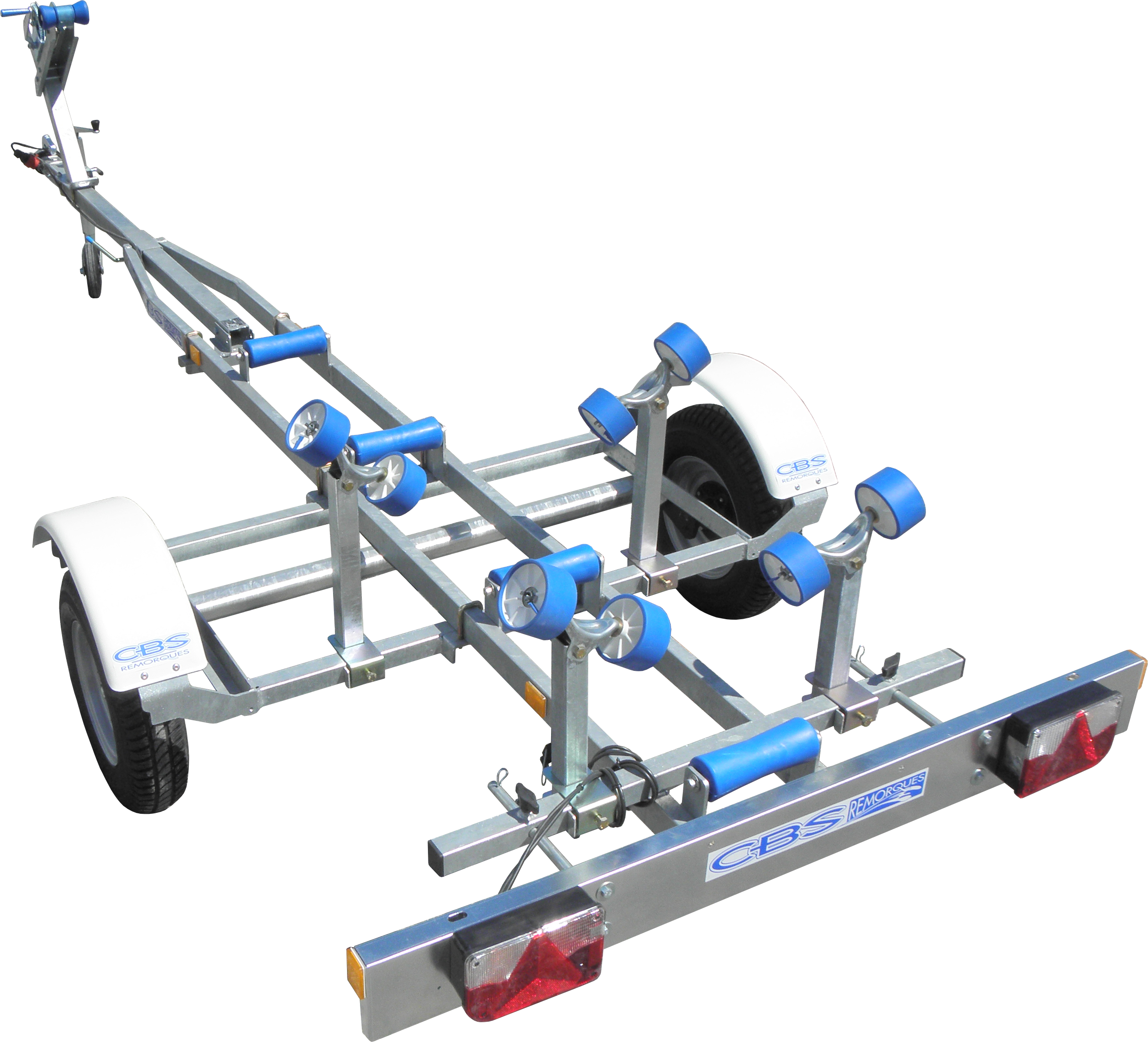 Nuestro Barco Volquete Cbs T4m Solo Eje Sin Freno Con - Remorque Bateau Avec Quille (2554x2319), Png Download