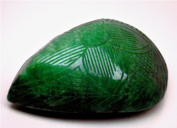 1419 Carat Natural Emerald, Beautiful Carved Pear Shaped - Gemstone (580x580), Png Download