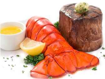 Filet Mignon And Lobster (350x408), Png Download