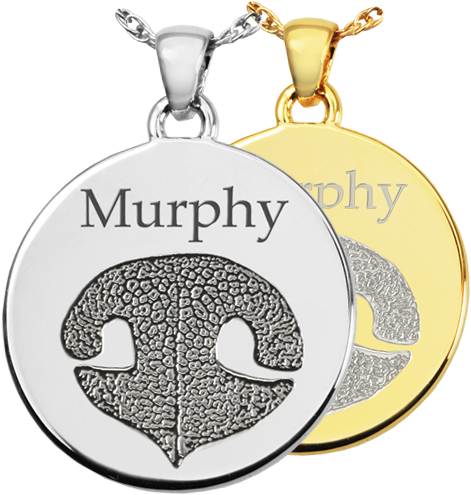 Pet Nose Print Pendant - Noseprint Round Sterling Silver Pet Cremation Necklace (500x500), Png Download