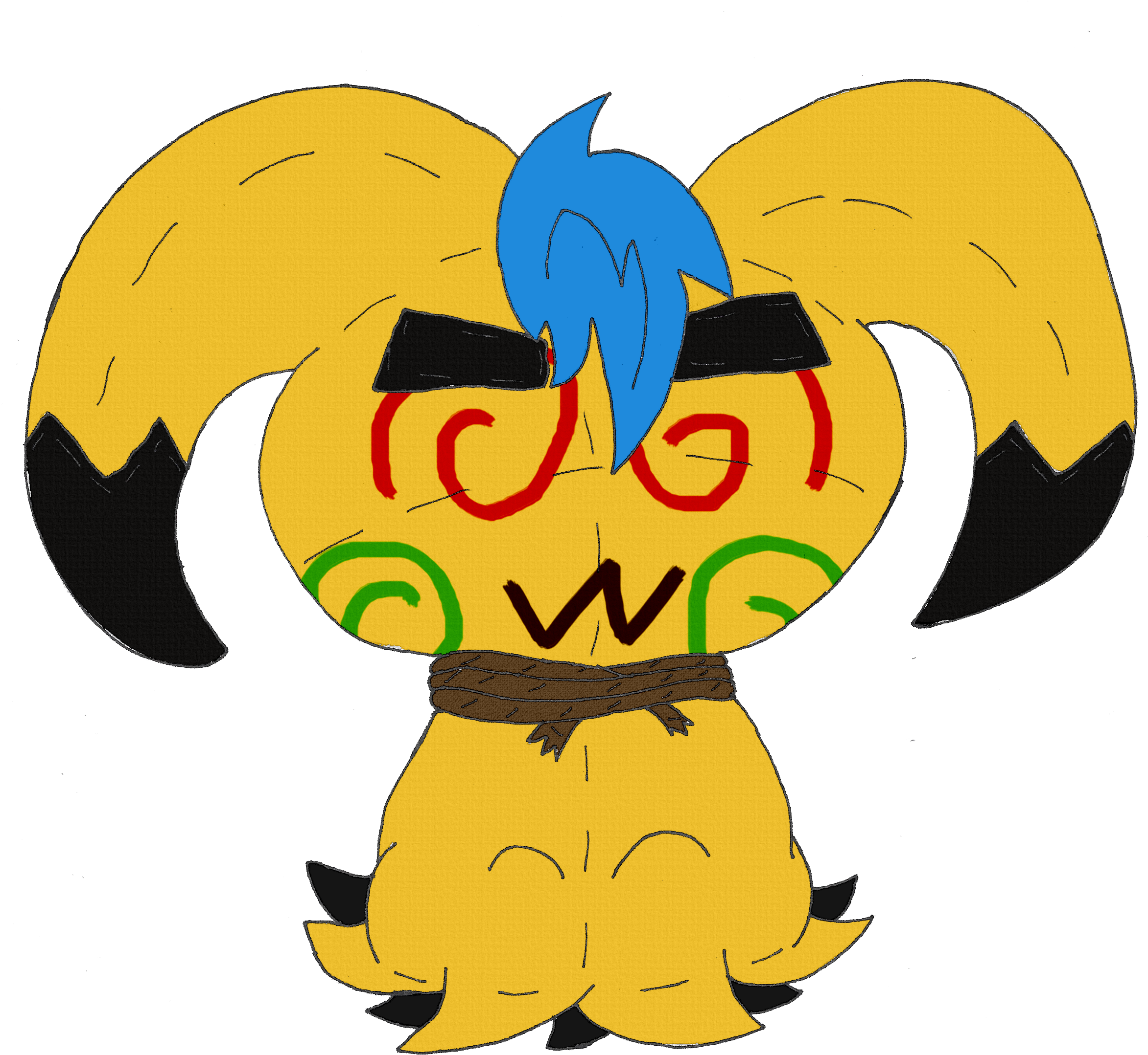 Mik's New "necklace" - Cartoon (2354x2332), Png Download