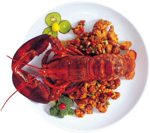 Baked Lobster With A Garnish - Spiny Lobster (520x520), Png Download