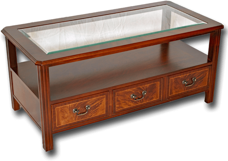 Reproduction Glass Top Chippendale Coffee Table - Coffee Table (800x800), Png Download