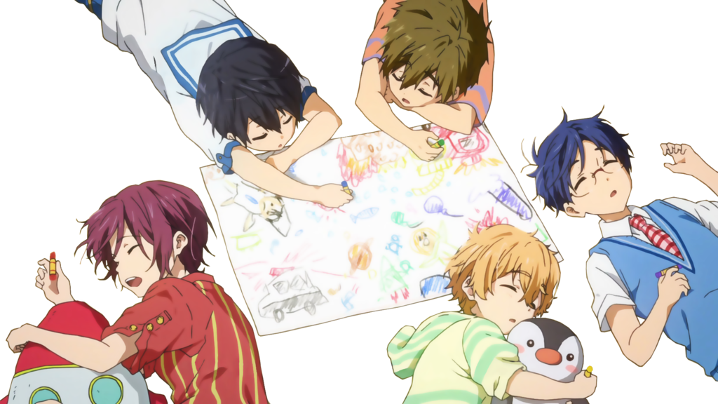 Eternal Summer Babies Render By - Free Iwatobi Swim Club Chibi (1024x576), Png Download