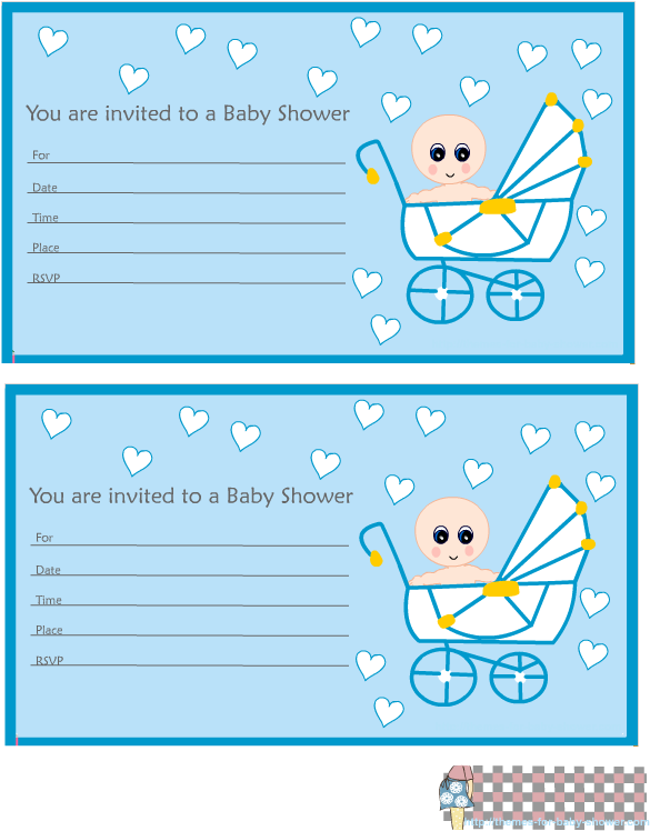 Cute Baby Shower Invitations For A Boy Template (612x792), Png Download