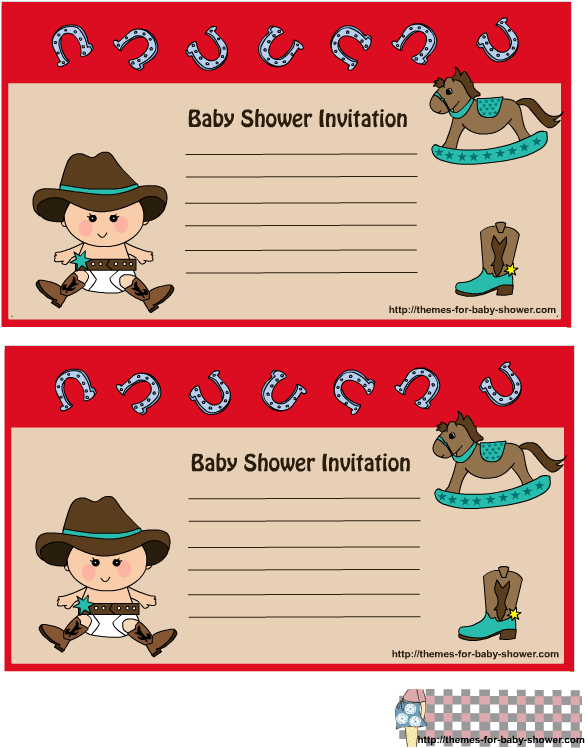 Cow Boy Baby Shower Invitations 1 - Baby Shower (612x792), Png Download