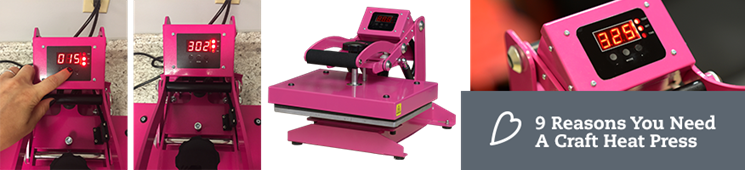 9 Reasons You Need A Pink Craft Heat Press - Craft Heat Press 9" X 12" Platen - Exclusively Distributed (745x170), Png Download
