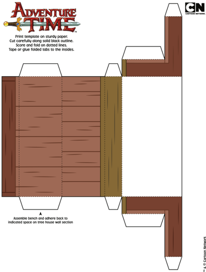 Les Quería Dejar Los Moldes De Los Personajes De Hora - Papercraft Adventure Time Tree House (420x561), Png Download