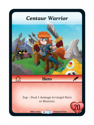 The Centaur Warrior Can Zap To Deal 1 Damage To Any - Munchkin Ccg Ranger And Warrior Starter Set Trading (301x399), Png Download
