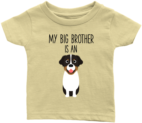 My Big Brother Is An Australian Shepherd Baby T-shirt, - T-shirt (600x600), Png Download