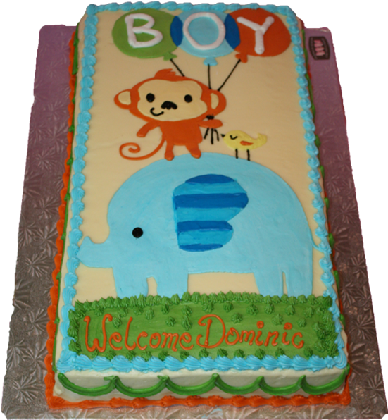 Babyshowerthree-2 - Sheet Baby Shower Cakes For Boys (600x600), Png Download
