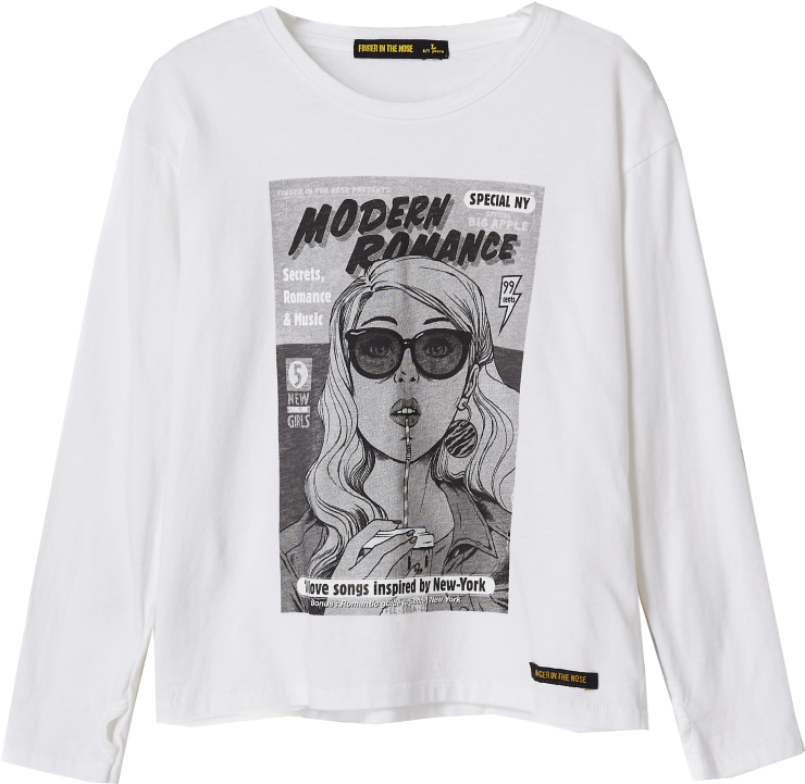 Finger In The Nose Shine Loose Fit T-shirt Comic Strip - Finger In The Nose Girl Denim Dress (960x720), Png Download