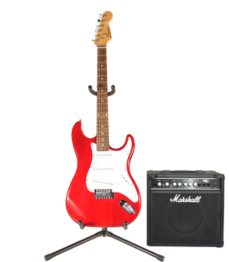 Guitarra Mas Amplificador (500x550), Png Download