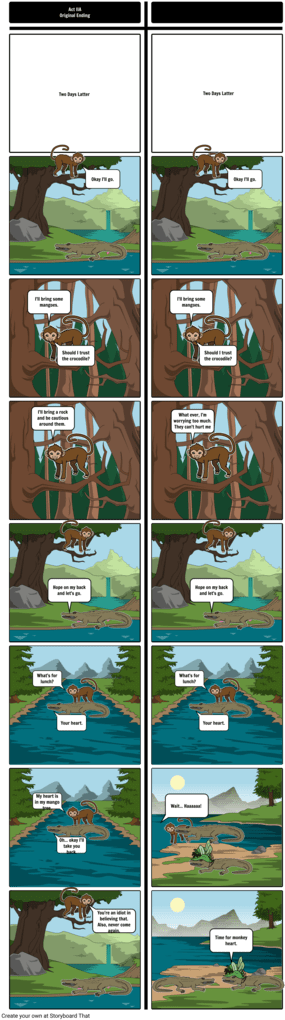 It Basically Showed A Comic Strip Of My Version Of - Monkey And The Crocodile Comic Strip (296x1024), Png Download