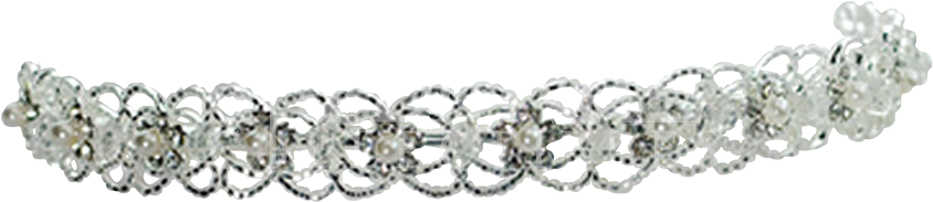 Rhinestone And Pearl Flower Headband - Bracelet (850x850), Png Download