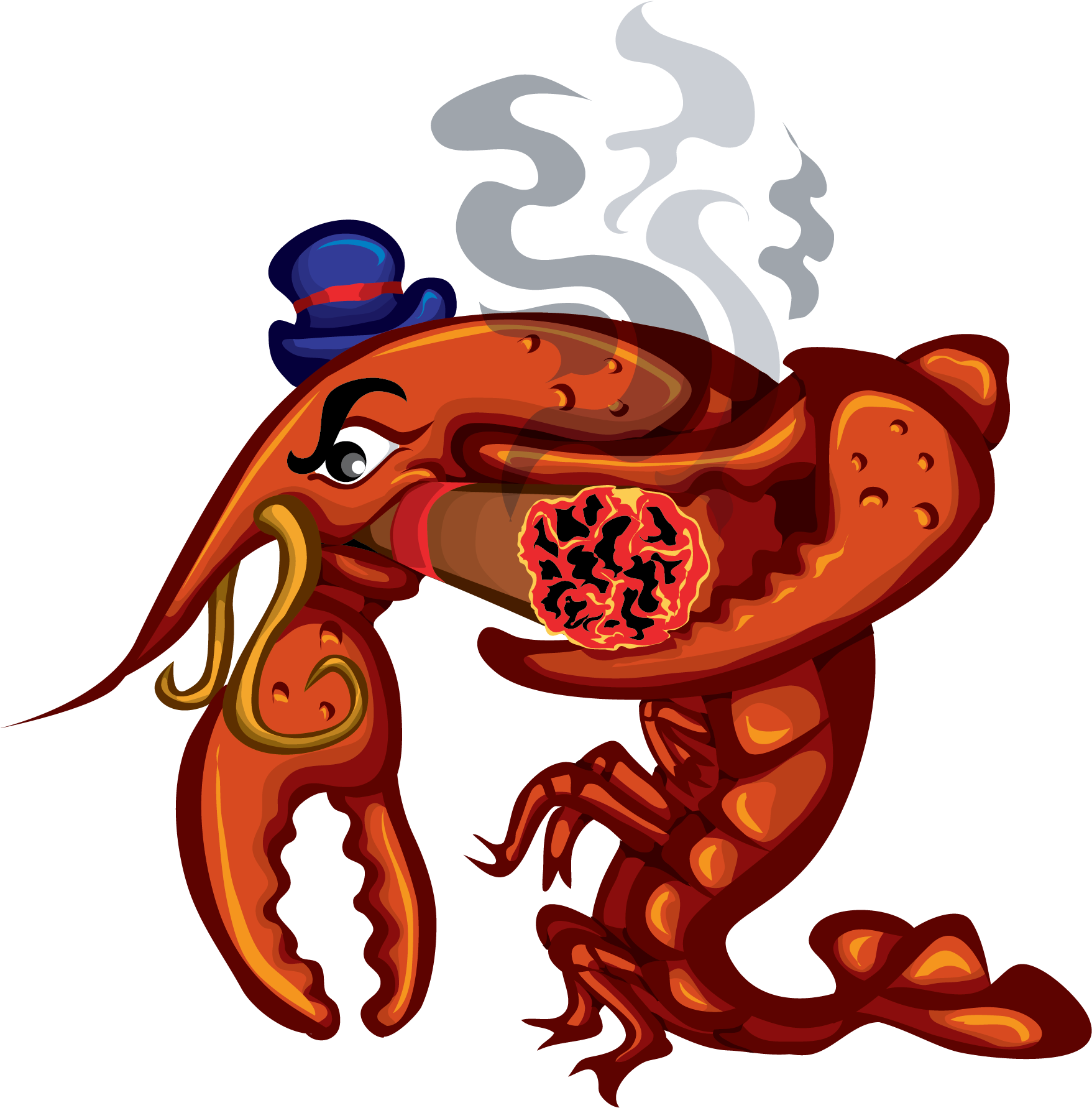 Crawfish Smoking Cigar Clip Art - Crawfish 7 Restaurant (2550x3300), Png Download