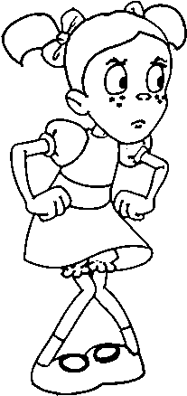 Angry Little Girl Coloring Page - Angry Girl Coloring Page (600x470), Png Download
