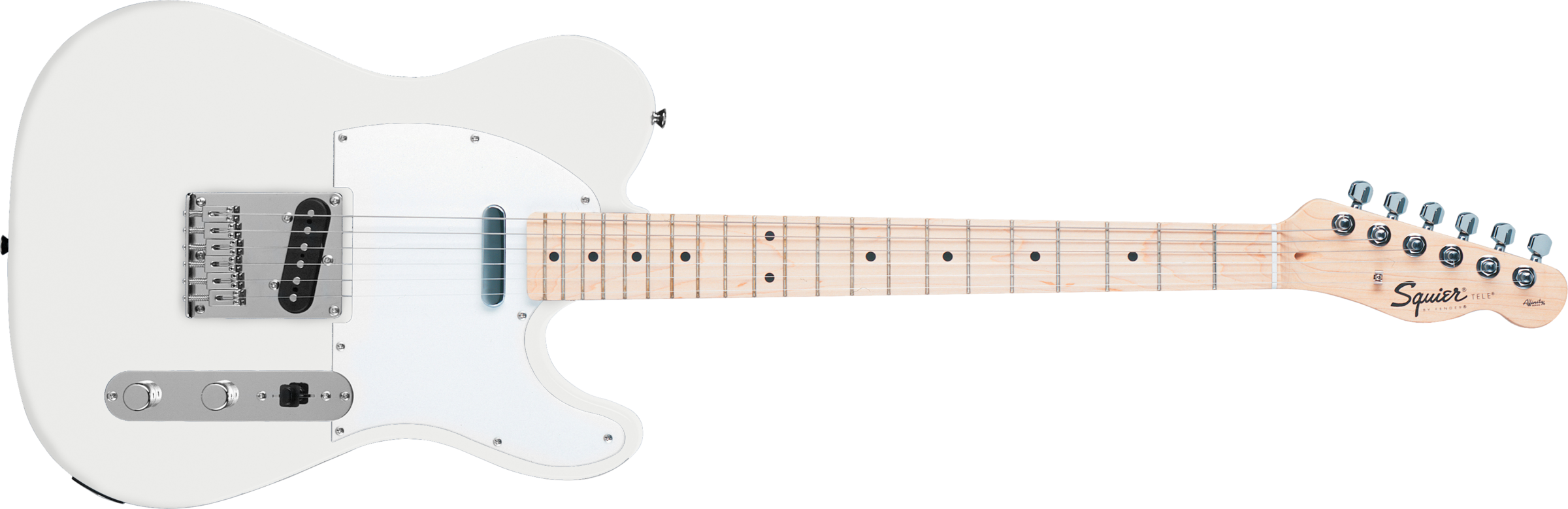 Descripción - - Squier Affinity Telecaster White (2400x779), Png Download