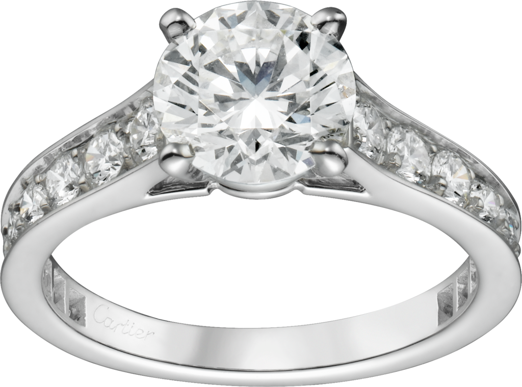 1895 Solitaire Ringplatinum, Diamonds - Cartier Diamond Ring (1024x759), Png Download