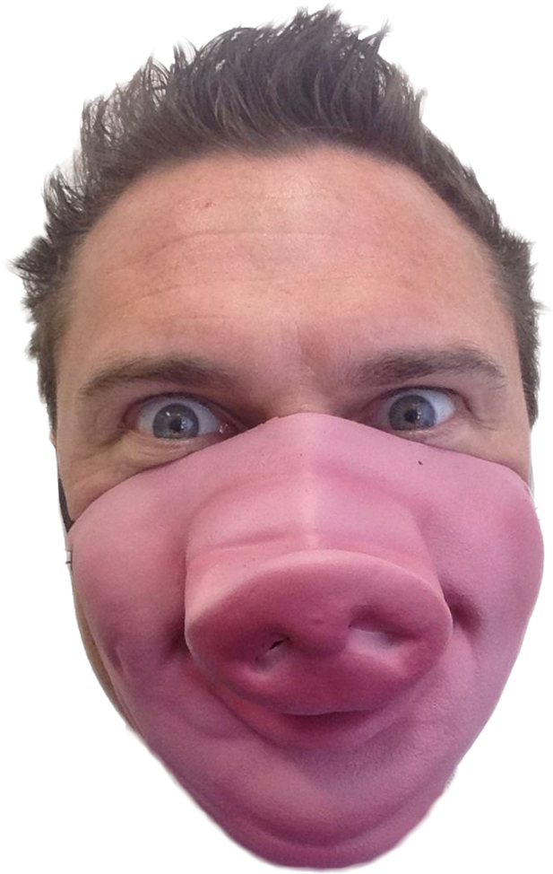 Pig Mask Half Face Mask - Mask (817x1024), Png Download