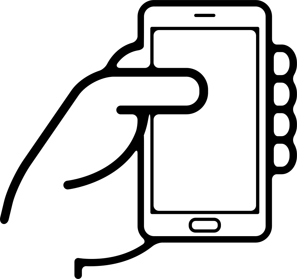 Hand Holding A Cellphone - Hand Holding Phone Icon (980x918), Png Download