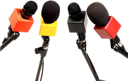 Microfonos - Medios De Comunicacion Microfonos (448x333), Png Download