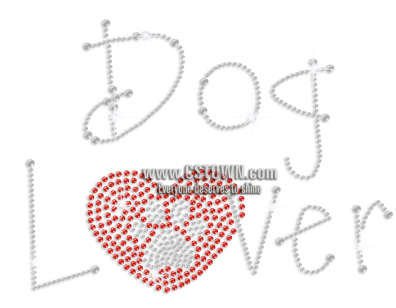Cool Dog Lover & Paw Print Iron-on Rhinestone Transfer - Dog (450x450), Png Download