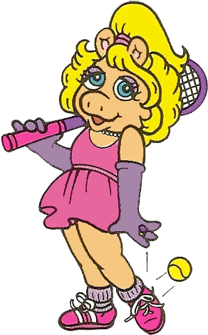 Miss Piggy Tennis - The Muppets (310x481), Png Download